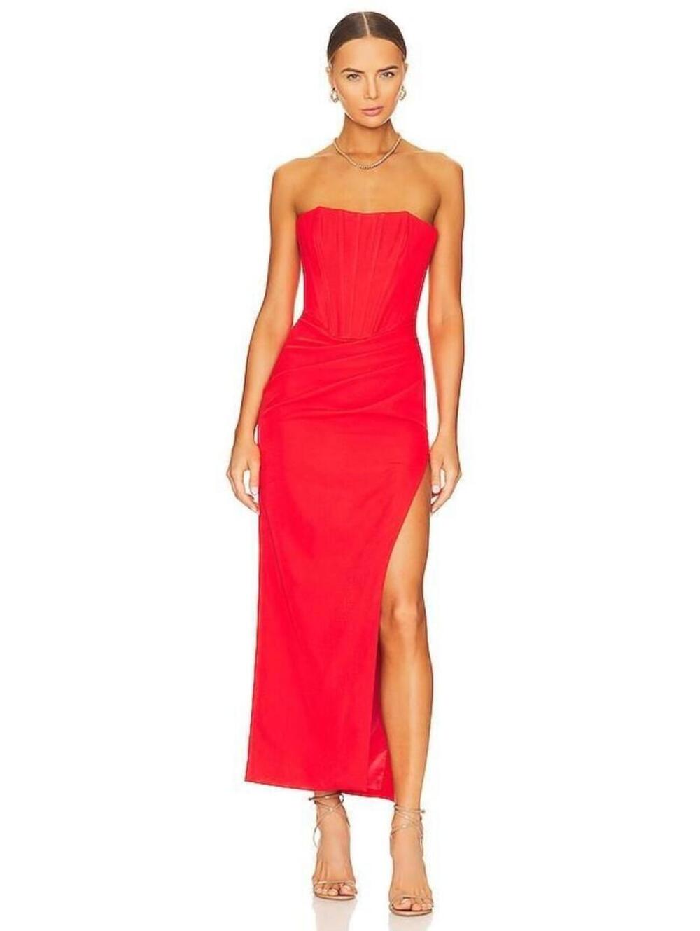 NWT Bardot Saira MIDI Dress in Red. Size 6